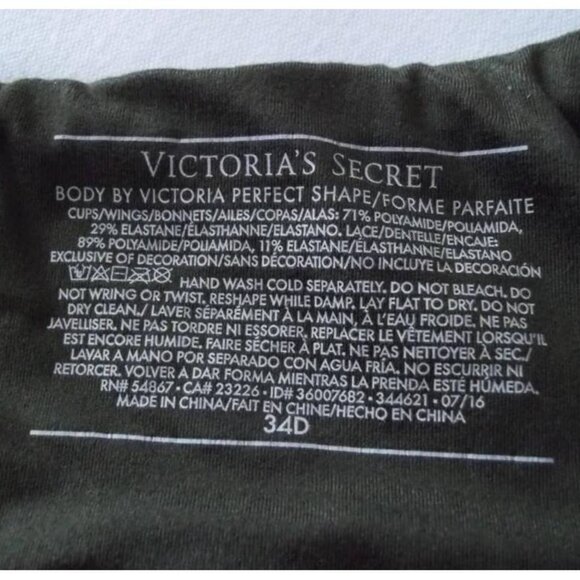 Victoria’s Secret® ‘BBV’ Perfect Shape Lace Butterfly Detail Bra Size 34D - Picture 3 of 10